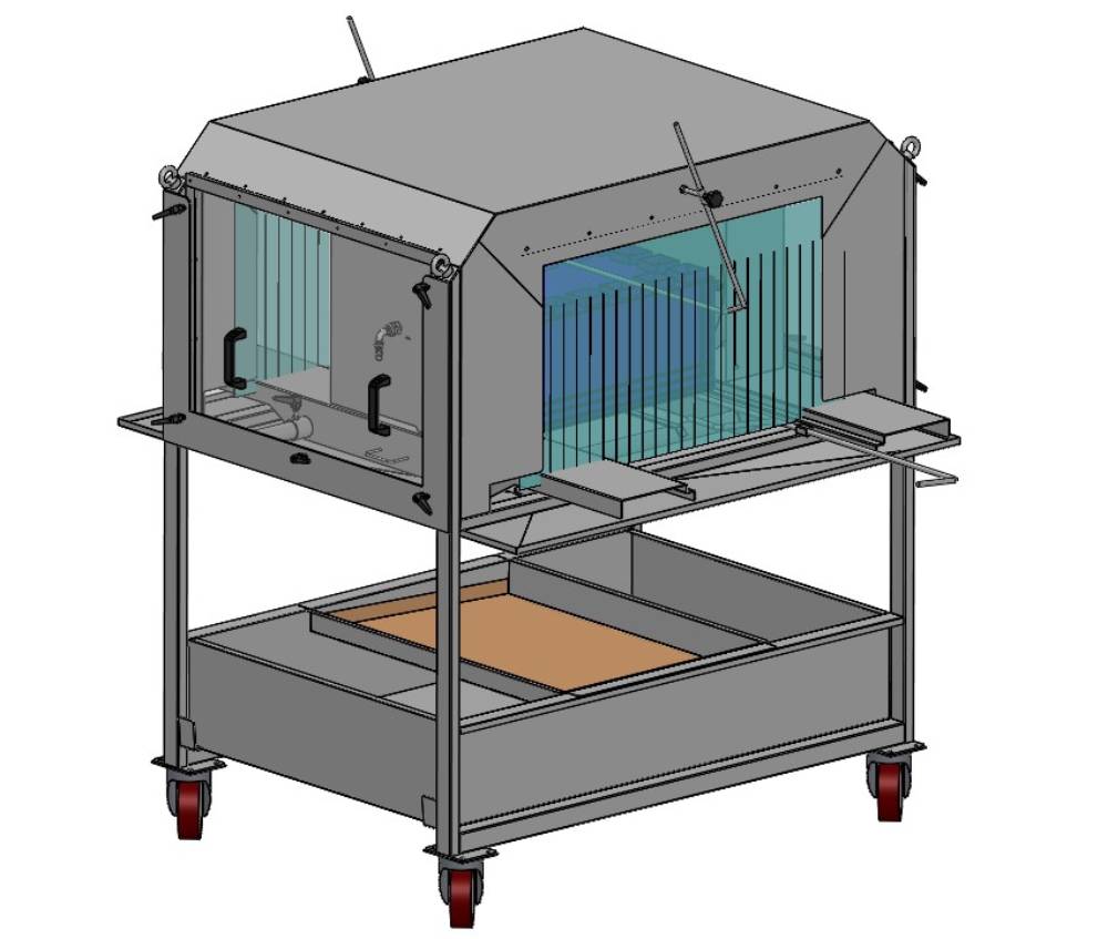 Washing tunnel with high-pressure jets for removing external labels from crates