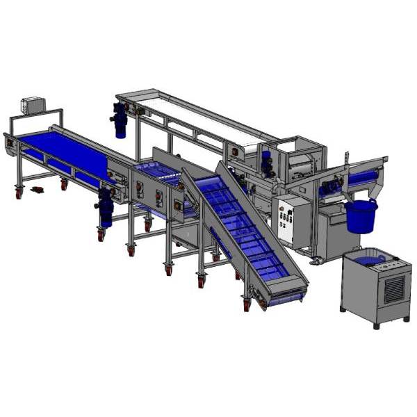 System for trimming, sorting, washing and drying