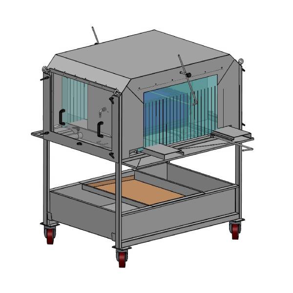 High-pressure jet washing tunnel for removing labels from the outside of crates